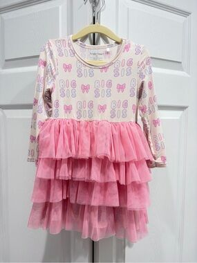 Angel Dear Pink and Lavender Bow Print Dress